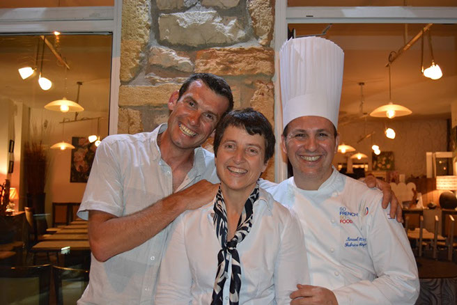 Soirée EPIBOSS "Les Epicuriennes" - Restaurant Fabrice Moya (04/06//15) : Fabrice Moya, Marie-Laure Comebe et Jérome Vincent